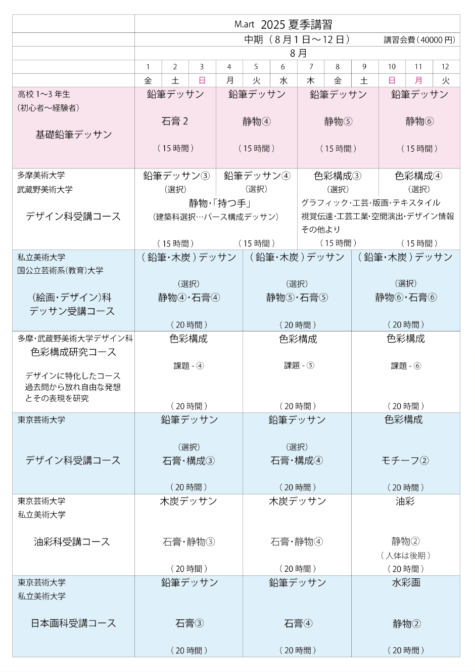 2025夏季講習　中期